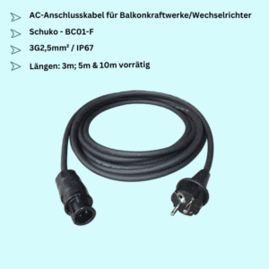 AC-Anschlusskabel 3G2,5mm² für Balkonkraftwerke