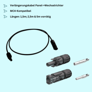 PV-Verlängerungskabel DC 4mm² (MC-4 male - MC-4 female) L:1,50m