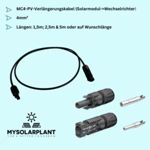 PV-Verlängerungskabel DC 4mm²(MC4 +/-) L:2,50m