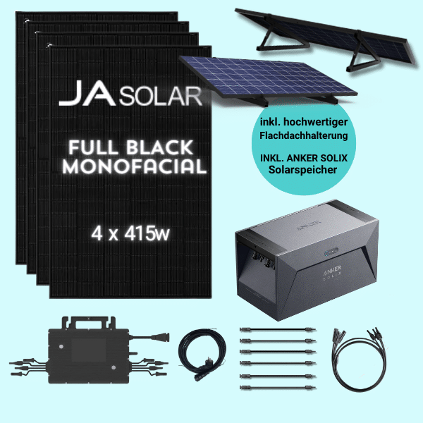MSP-ANKER Maxi "Flachdach" (Mono/1.660w) inkl. Solarspeicher 1,6 kWh
