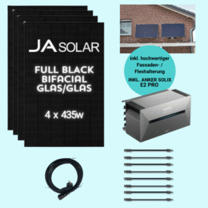 Anker Solix Pro 2 mit Solarpaneelen und Kabeln
