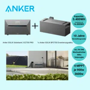 ANKER SOLIX SOLARBANK 3 E2700 PRO +1x BP2700 Erweiterungsakku