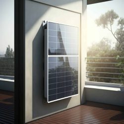 Ein Solar Panel an einer Hausfasade - generative AI